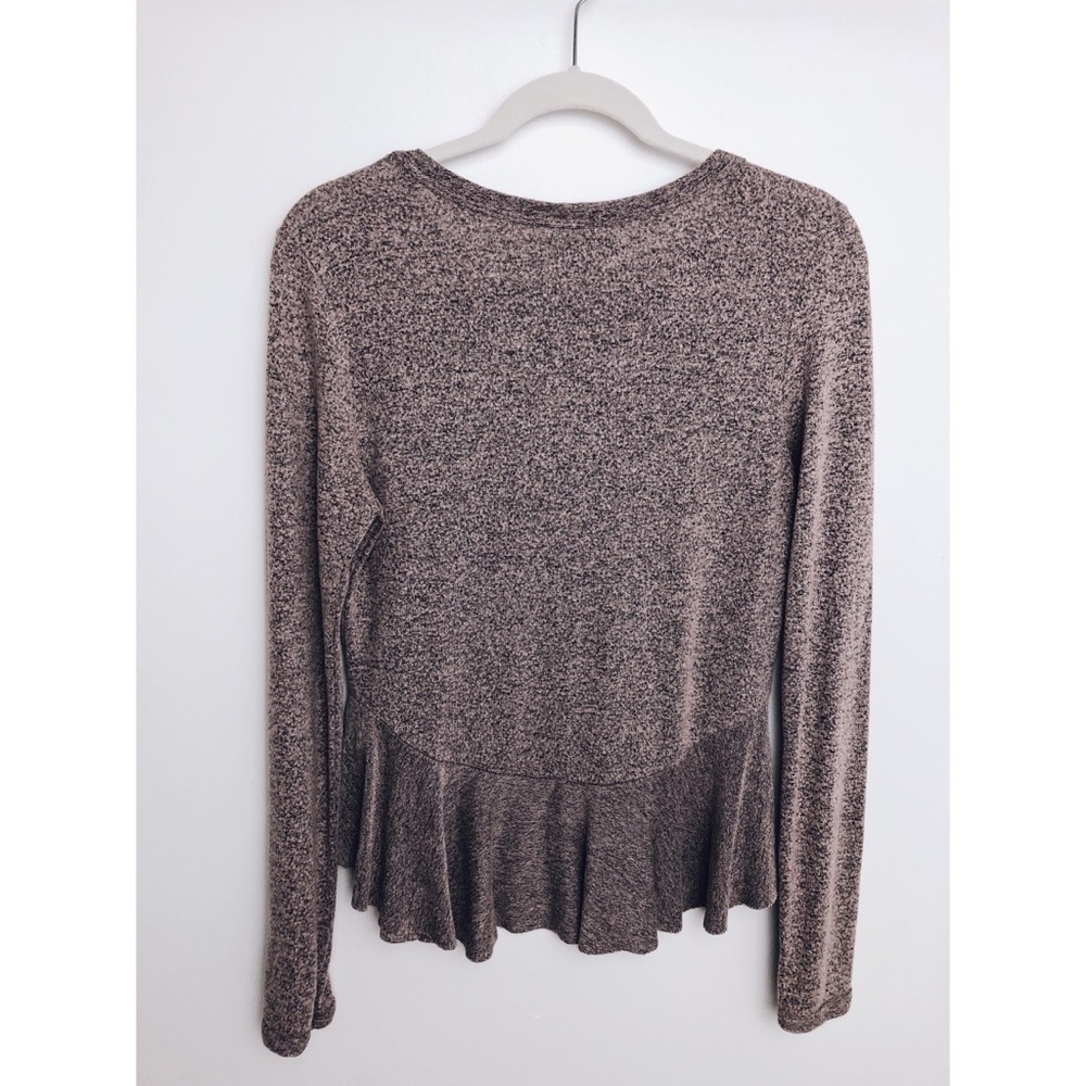 🌻 Paper Crane Pink Mauve Heather Knit Peplum Top - Picture 5 of 5